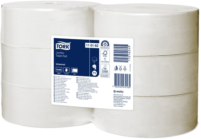Tork - Toilettenpapier T1 Universal Jumbo 1-lagig 500m weiß 110162
