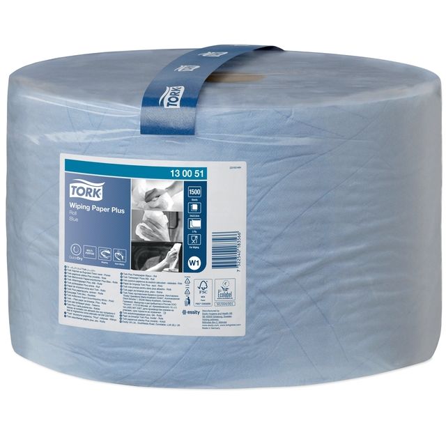 Tork - Reinigungspapier W1 Plus 2-lagig 1500 Blatt blau 130051