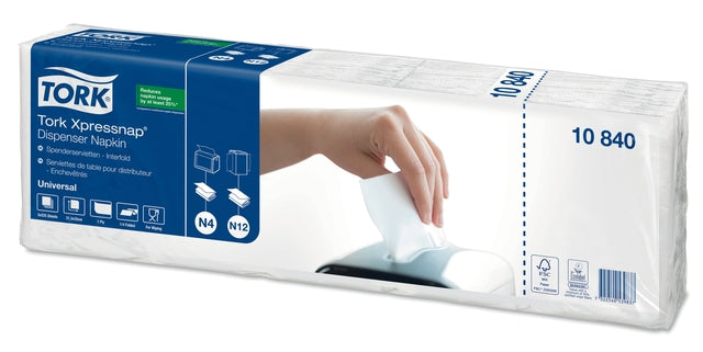 Tork - Serviette N4 Xpressnap Universal 1/4 Falz 1-lagig 213x330mm 1125 Blatt weiß 10840 | 8 Stück