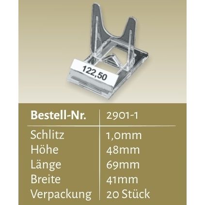 Klika -  Schuifstandaard transparant klein 20stuk