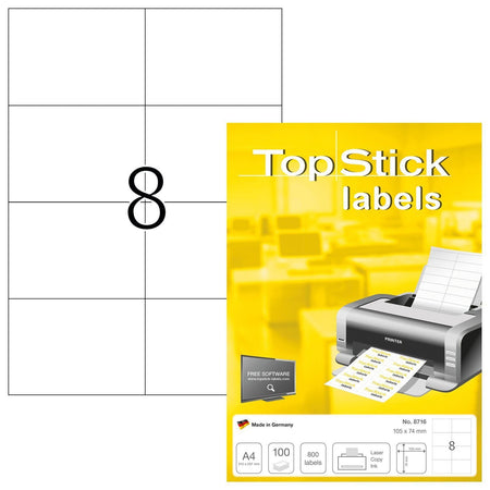 Büro - Topstick-Etiketten 105x74mm 800 Etiketten | 10 Stück
