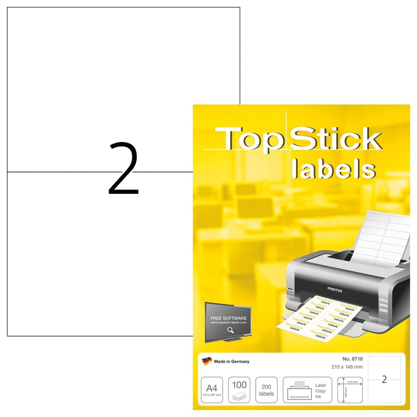 Büro - Topstick-Etiketten 210x148mm 200 Etiketten