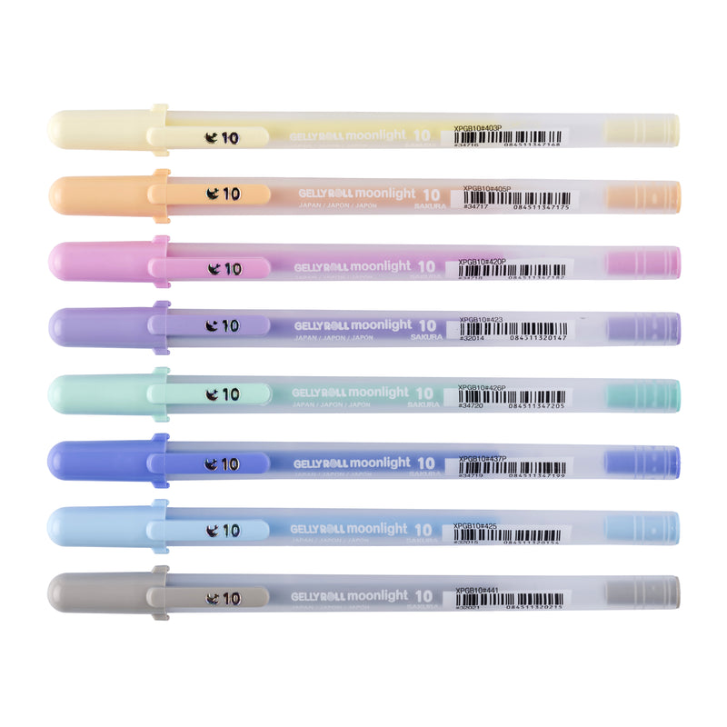 Sakura - Gel Writer Gelly Roll Moonlight 10 Pastell-Set mit 8 Farben