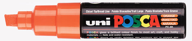 Verfstift posca pc8k b schuin donker oranje