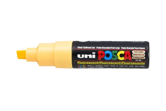 Verfstift posca pc8k b schuin fluor lichtoranje