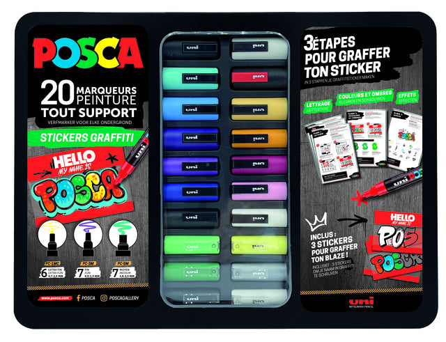 POSCA - Paint Pen Graffiti Metall -Koffer 20st