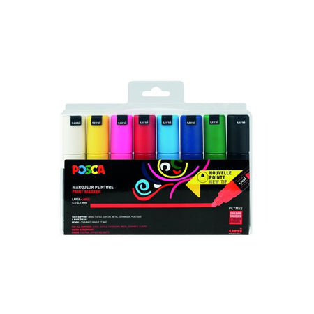 Posca - Paintmarker Uni PC7M breit sortiertes Set mit 8 Stück