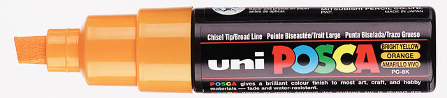 Verfstift posca pc8k b schuin oranje