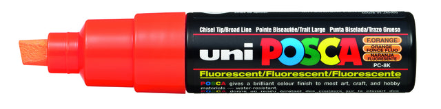 Verfstift posca pc8k b schuin fluor oranje