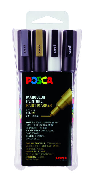 POSCA - Lackierstift PC3M F 4st Assorti