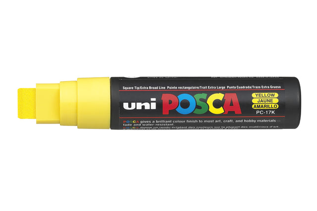 Verfstift posca pc17k eb rechthoek geel