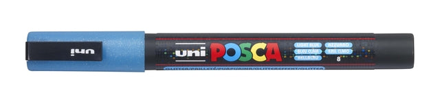 Verfstift posca pc3m f glitter lichtblauw