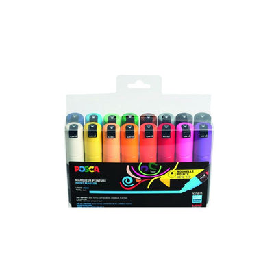Posca - Paintmarker Uni PC7M breit sortiertes Set mit 16 Stück