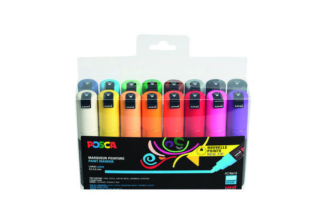 Posca - Paintmarker Uni PC7M breit sortiertes Set mit 16 Stück