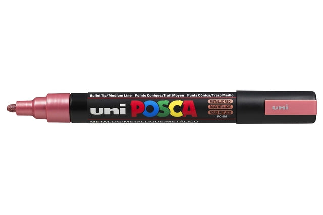 Verfstift posca pc5m m metallic rood