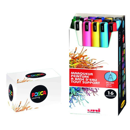 Posca - Paintmarker Uni PC1MR extra fein sortiertes Set mit 16 Stück