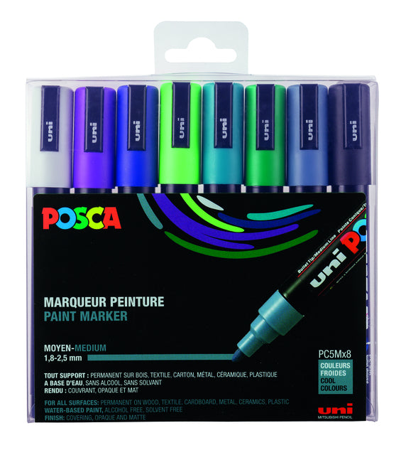 POSCA - Lackierstift PC5M M 8st Cool Farben