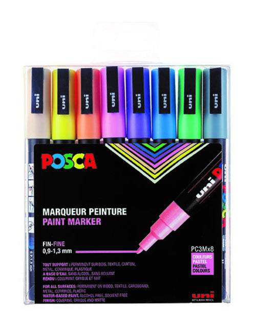 POSCA - Lackierstift PC3M F Pastell 8st Assorti