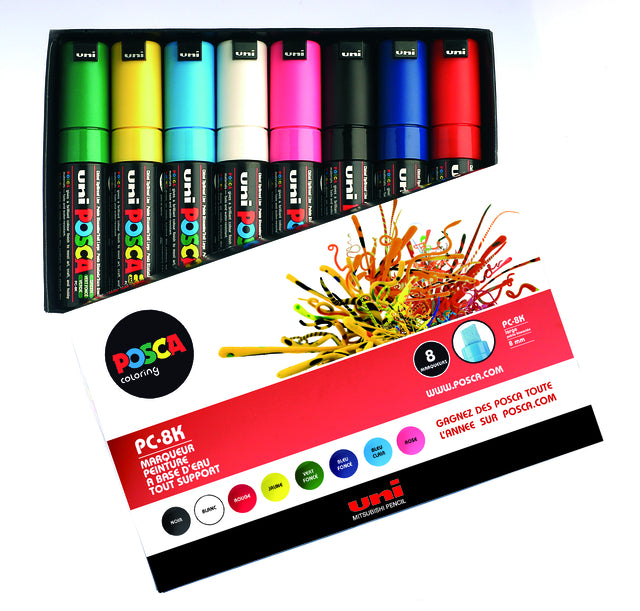 POSCA - PC8K B schräg 8st Assorti