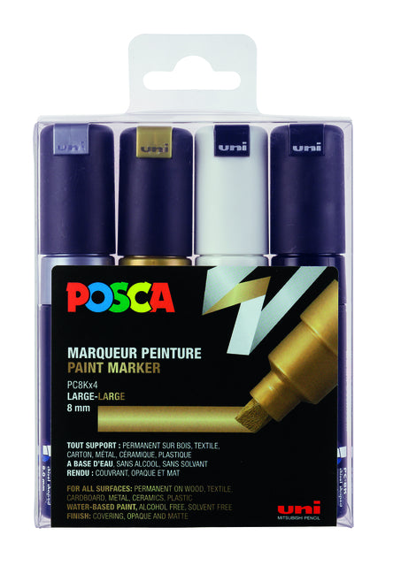 POSCA - Lackierstift PC8K B Slanting 4 ST Assorti