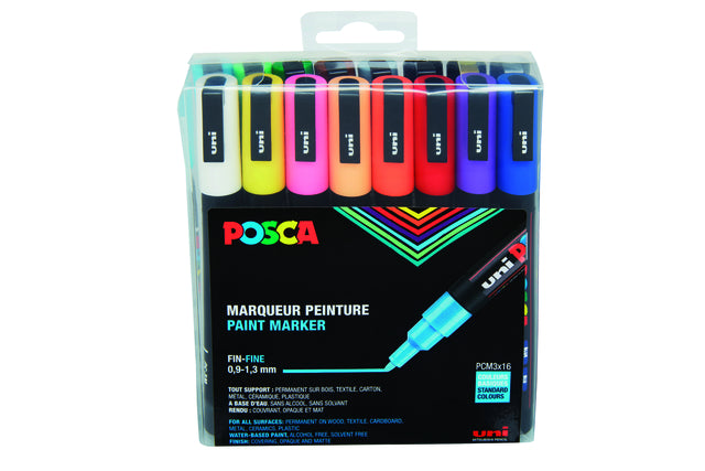 Posca - Paintmarker Uni PCfine Standard sortiertes Set mit 16 Stück