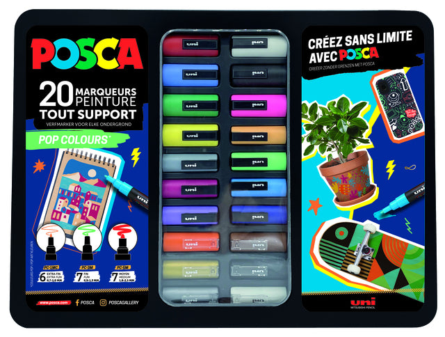 POSCA - Paint Pen Pop Farben Metallkoffer 20st