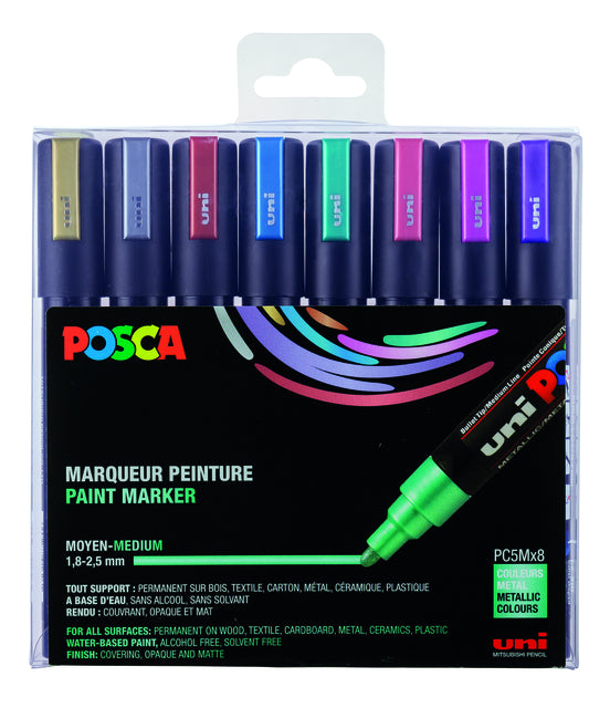 POSCA - Lackierstift PC5M M 8st Metallic Farben