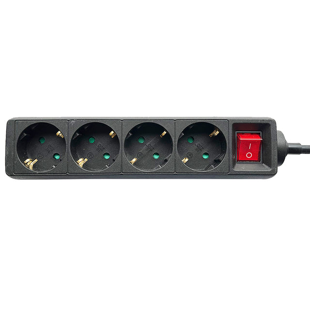 BRASQ - 4-fach Steckdosenleiste 1,4 Meter schwarz