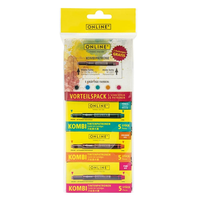 Inktpatroon online kombi 25st assorti