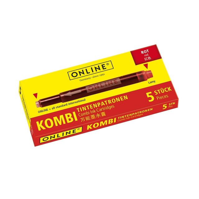 Inktpatroon online kombi 5st rood