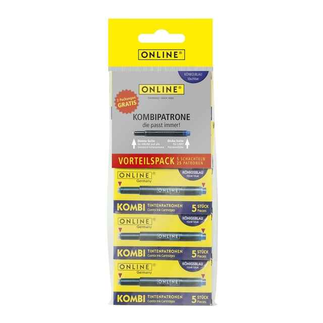 Inktpatroon online kombi 25st blauw