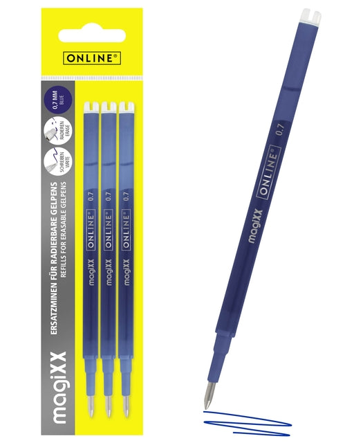 Gelschrijvervulling online magixx 0.7mm 3st blauw