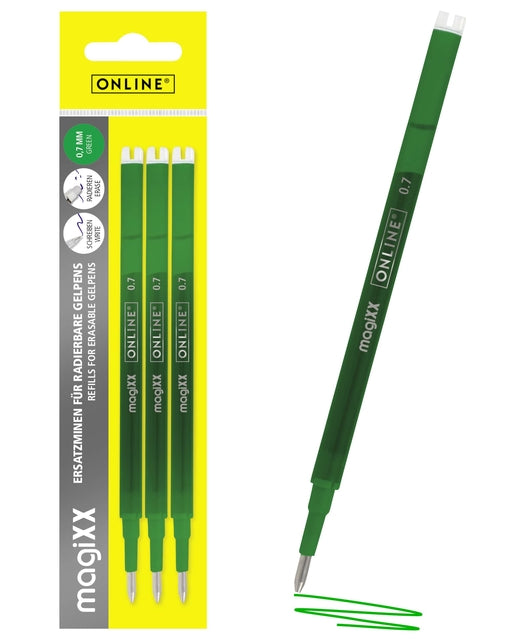 Gelschrijvervulling online magixx 0.7mm 3st groen