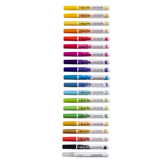 Talens - Brushpen Ecoline Set mit 20 Stück Querformat | 3 Stück