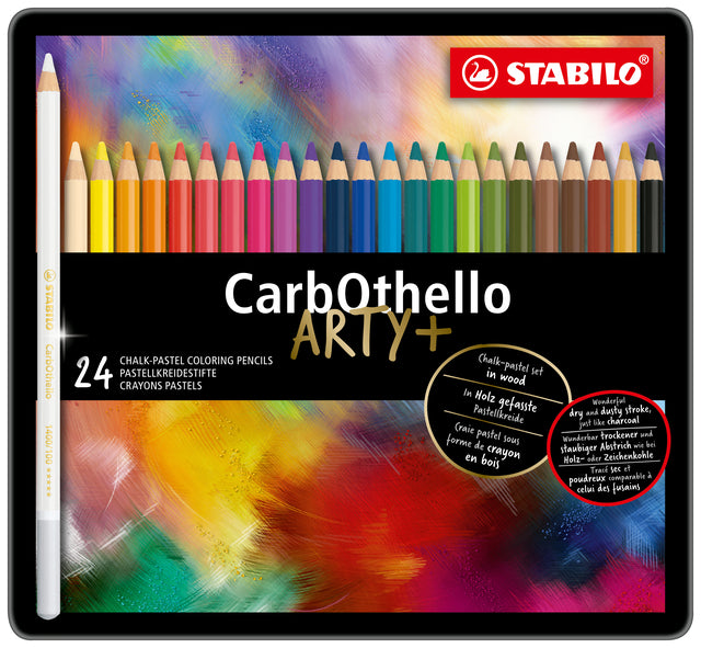 Stabilo - Buntstifte CarbOthello Limettenpastell, sortierte Dose mit 24 Stück