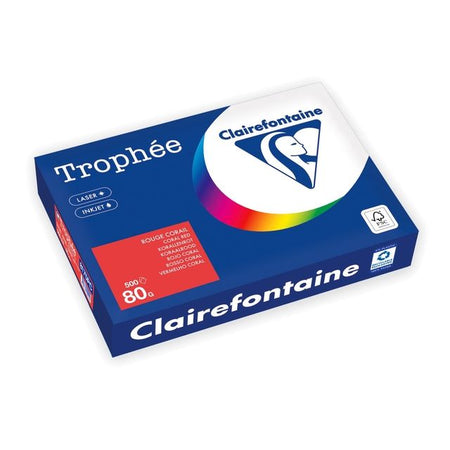 Clairefontaine - Kopierpapier Trophée A4 80gr korallenrot 500 Blatt