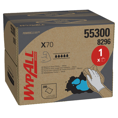 WypAll - Reinigungstuch X70 PowerClean 426x282mm 200 Blatt Spenderbox weiß 8296