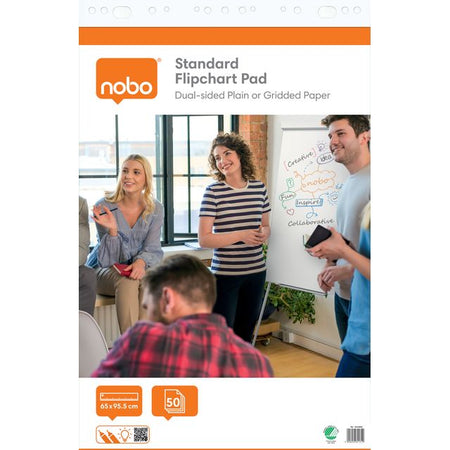 Nobo – Flipchart-Papier Standard 65 x 95 cm, doppelseitig, Rolle 50 Blatt