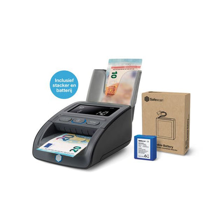 Safescan - Falschgeldprüfer 155-S G2 Komplettset mit Akku und Banknotenstapler