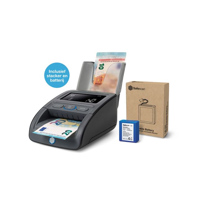 Safescan - Falschgeldprüfer 155-S G2 Komplettset mit Akku und Banknotenstapler