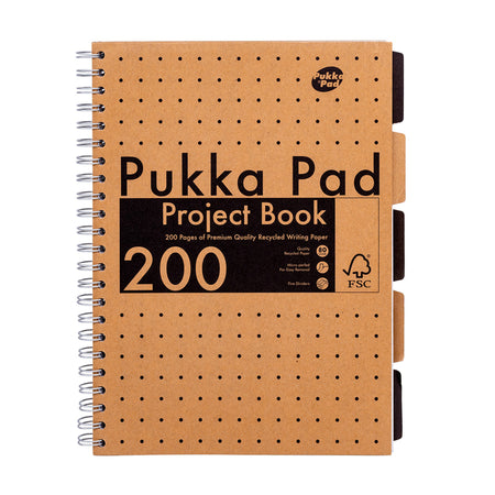 Pukka Pad - Projektbuchblock Kraft A4 Zeile 5 Tabs 200 Seiten 80gr