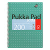 Pukka Pad - Vorlesungsblock Pad Jotta A4-Linie 4-Loch 200 Seiten 80gr grün