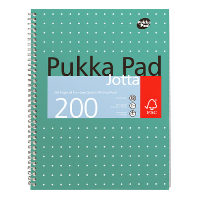 Pukka Pad - Vorlesungsblock Pad Jotta A4-Linie 4-Loch 200 Seiten 80gr grün
