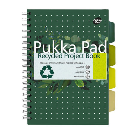 Pukka Pad -  Projectboek recy b5 lijn 200pag 80gr gn | 3 stuks