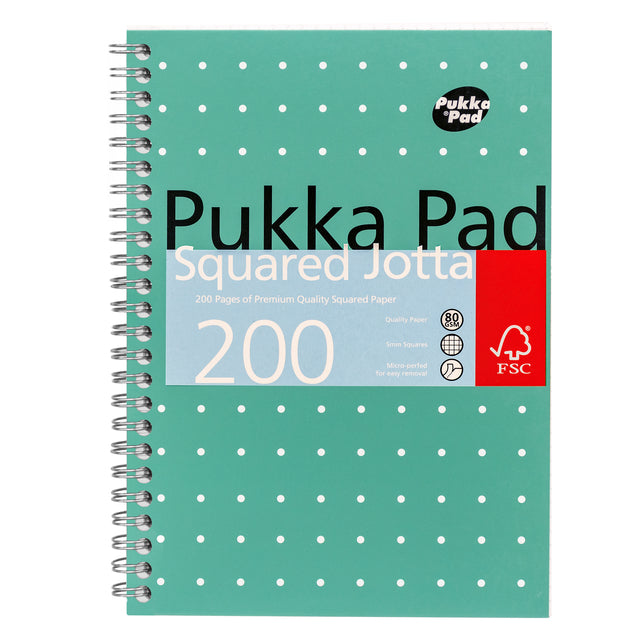 Pukka Pad - Notizbuchblock Jotta A5 Raute 5x5mm 200 Seiten 80gr grün