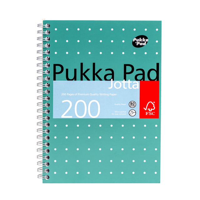 Pukka Pad - Notizbuchblock Jotta A5-Linie 200 Seiten 80gr grün | 3 Stück