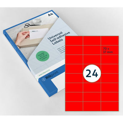 Rillprint – Etikett 70 x 37 mm, Fluorrot, 2400 Etiketten