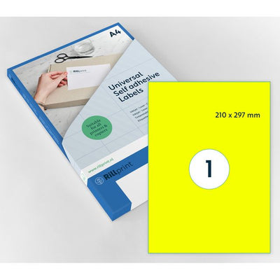 Rillprint – Etikett 210 x 297 mm, Fluorgelb, 100 Etiketten