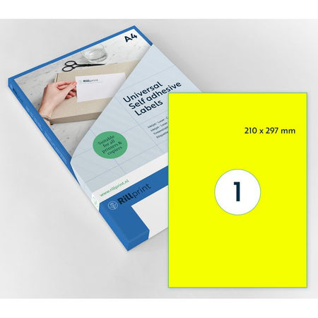 Rillprint – Etikett 210 x 297 mm, Fluorgelb, 100 Etiketten