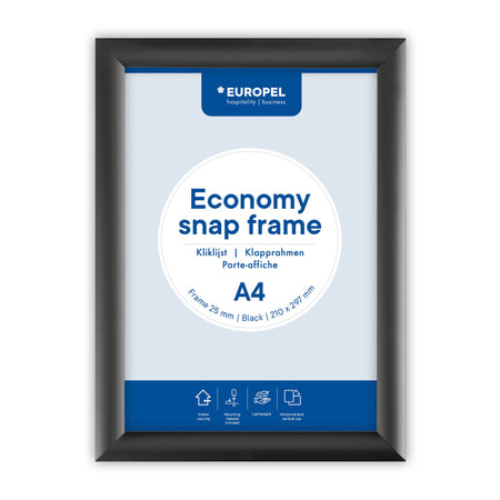 Europel - Klapprahmenhülle Economy A4 schwarz